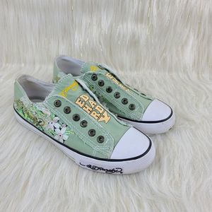 Ed Hardy Mint Floral Canvas Sneakers